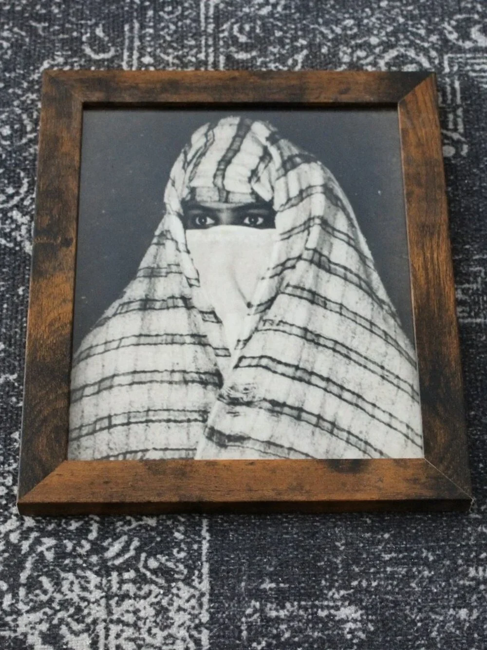 Vintage Bedouin Woman Veil Photo Print 8x10 North African Wall Decor Portrait
